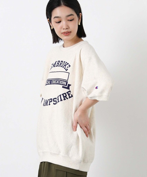 Champion(チャンピオン)の「チャンピオンロゴ裏毛カットソー(Tシャツ/カットソー・レディース・オートミール/ネイビー/グレー・M)」の17枚目の写真