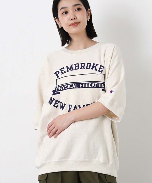 Champion(チャンピオン)の「チャンピオンロゴ裏毛カットソー(Tシャツ/カットソー・レディース・オートミール/ネイビー/グレー・M)」の19枚目の写真