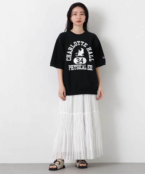 Champion(チャンピオン)の「チャンピオンロゴ裏毛カットソー(Tシャツ/カットソー・レディース・オートミール/ネイビー/グレー・M)」の20枚目の写真