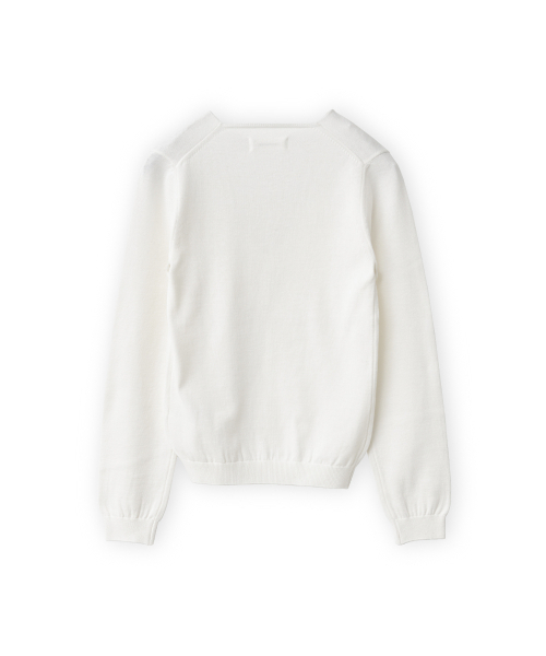 BROWNYARD（ブラウンヤード）の「WオーガニックコットンVネックニット、アイボリー（ニット/セーター・レディース・その他・1/2）」の2枚目の写真