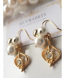 【MUURABBTI】コットンパールのエレガントピアス(MA)