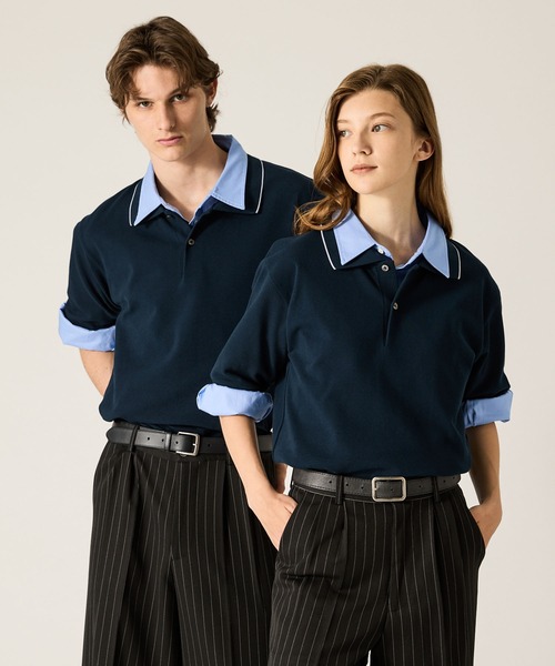 CLEL（クレイル）の「【CLEL】Giza Cotton Kanoko Polo Shirt / ギザコットン 鹿子ポロシャツ(抗菌防臭)（ポロシャツ・メンズ・ブラック系/チャコールグレー/ブラウン/ブラウン系/ネイビー/グレー系/ブラック/ネイビー系・XS/S/M/L）」の8枚目の写真