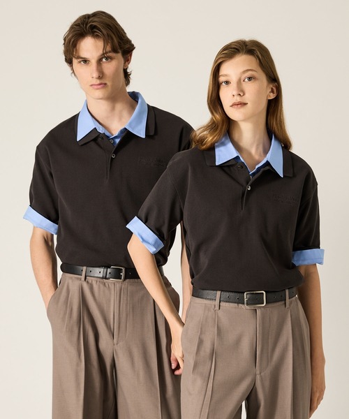 CLEL（クレイル）の「【CLEL】Giza Cotton Kanoko Polo Shirt / ギザコットン 鹿子ポロシャツ(抗菌防臭)（ポロシャツ・メンズ・ブラック系/チャコールグレー/ブラウン/ブラウン系/ネイビー/グレー系/ブラック/ネイビー系・XS/S/M/L）」の5枚目の写真