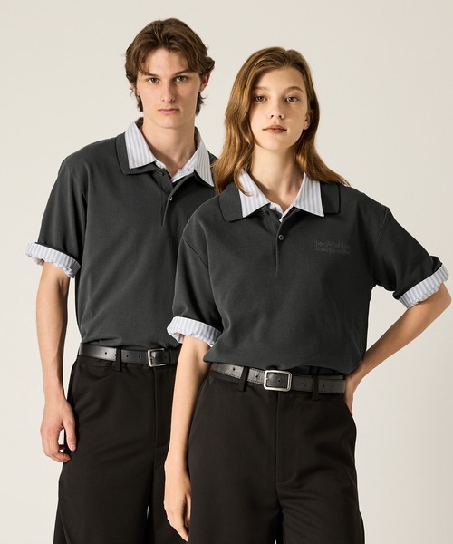 CLEL（クレイル）の「【CLEL】Giza Cotton Kanoko Polo Shirt / ギザコットン 鹿子ポロシャツ(抗菌防臭)（ポロシャツ・メンズ・ブラック系/チャコールグレー/ブラウン/ブラウン系/ネイビー/グレー系/ブラック/ネイビー系・XS/S/M/L）」の3枚目の写真