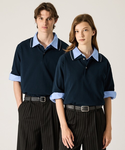CLEL（クレイル）の「【CLEL】Giza Cotton Kanoko Polo Shirt / ギザコットン 鹿子ポロシャツ(抗菌防臭)（ポロシャツ・メンズ・ブラック系/チャコールグレー/ブラウン/ブラウン系/ネイビー/グレー系/ブラック/ネイビー系・XS/S/M/L）」の20枚目の写真