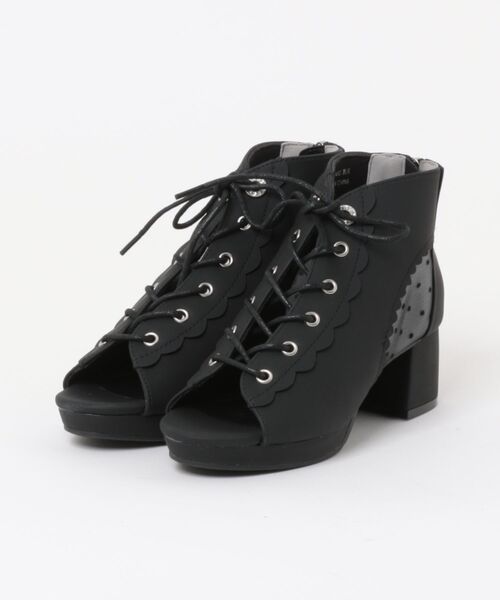 algy(アルジー)の「【algy】レースアップサンダル(サンダル・キッズ・ブラック/ピンク・21.0cm/22.0cm/24.0cm/20.0cm/23.0cm)」の1枚目の写真