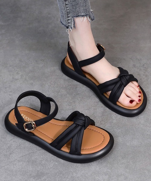 Miniministore(ミニミニストア)の「フラットサンダル ベルトサンダル 美脚夏(サンダル・レディース・ブラック/オフホワイト・24.0cm/25.0cm/22.5cm/23.5cm/24.5cm/23.0cm)」の17枚目の写真