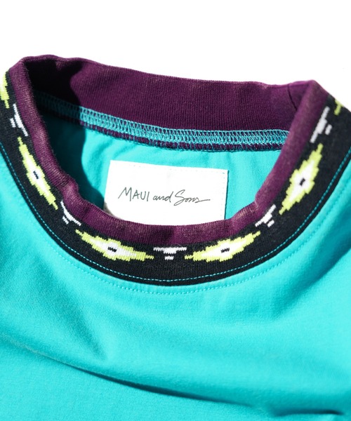 C.E.L.STORE(セルストア)の「Maui & Sons / マウイアンドサンズ Spirit wave SS Tee 首リブ ジャガード Tシャツ(Tシャツ/カットソー・メンズ・ネイビー/オレンジ/ターコイズブルー/ブラック・SMALL/MEDIUM/LARGE)」の7枚目の写真