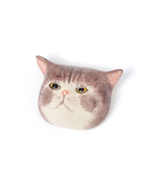 刺繍　ブローチ  ハンドメイド　エキゾチックショートヘア　猫 エキゾチックショートヘアブローチ（ブローチ/コサージュ）｜studio