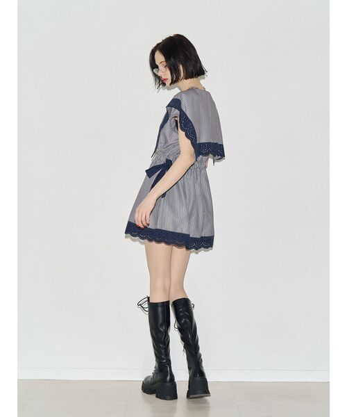 jouetie(ジュエティ)の「ビッグカラーノースリチュニックシャツ(シャツ/ブラウス・レディース・ブルー/グレー/オフホワイト・FREE)」の12枚目の写真