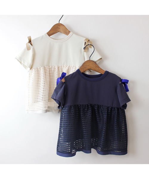 maarook（マルーク）の「冷感鹿の子天竺メッシュチュニック（その他トップス・キッズ・ベージュ/ネイビー・160cm/150cm/140cm）」の3枚目の写真