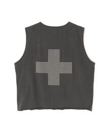 DANKE SCHON | DankeSchon/ダンケシェーン/PIGMENT NOSLEEVES CROSS(Tシャツ/カットソー)