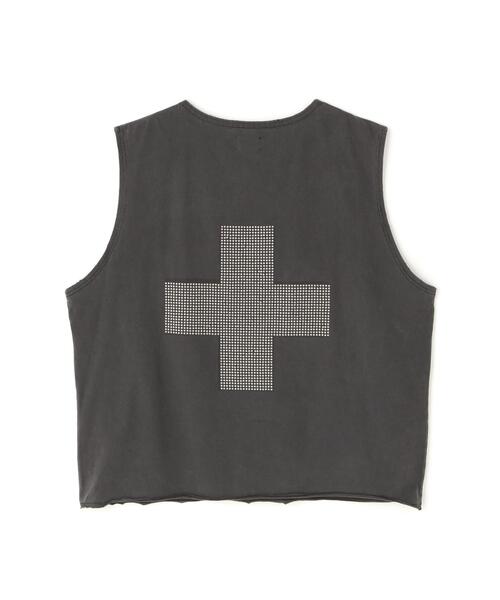 DANKE SCHON(ダンケシェーン)の「DankeSchon/ダンケシェーン/PIGMENT NOSLEEVES CROSS(Tシャツ/カットソー・レディース・ブラック系その他・L/M)」の1枚目の写真