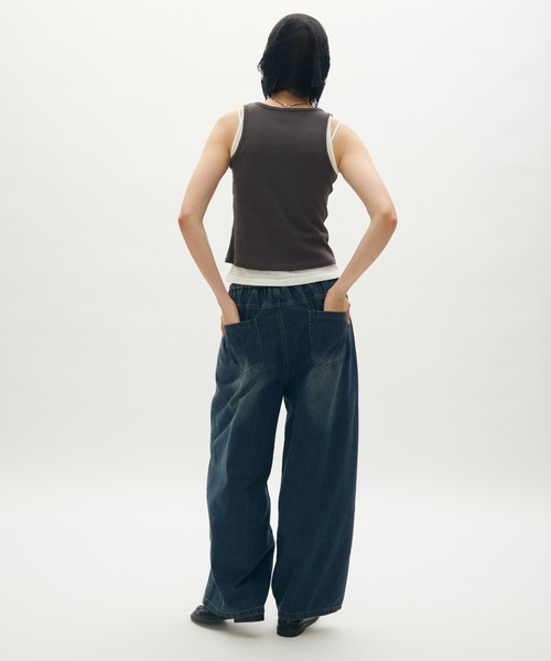 full/fill.(フルフィル)の「layered rib tank set / レイヤードリブタンクセット(タンクトップ・レディース・ダークグレー/グレー・FREE)」の16枚目の写真