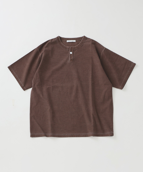 JOURNAL STANDARD(ジャーナルスタンダード)の「OE バック ピグメント ヘンリー ネック Tシャツ(Tシャツ/カットソー・メンズ・ホワイト/パープル/ブラウン/ブラック系その他・LARGE/MEDIUM)」の4枚目の写真