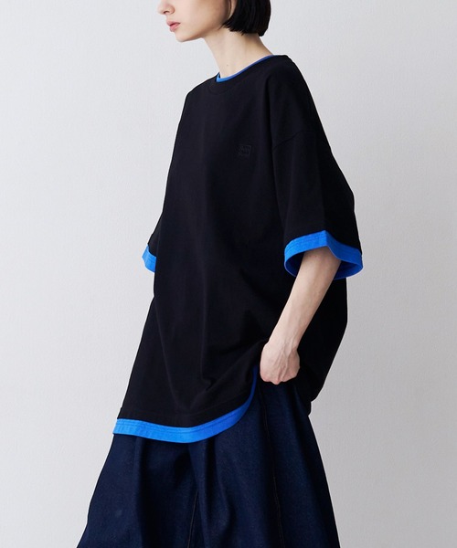 SeeSew(シーソー)の「【UNISEX】FAKE LAYERD LOGO TEE/フェイクレイヤードロゴTシャツ(Tシャツ/カットソー・メンズ・グレー/ブラック/ライトグレー/ネイビー・M/L)」の11枚目の写真
