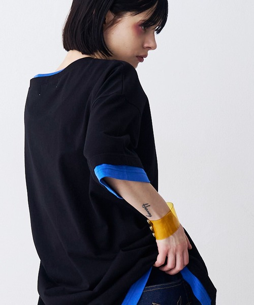 SeeSew(シーソー)の「【UNISEX】FAKE LAYERD LOGO TEE/フェイクレイヤードロゴTシャツ(Tシャツ/カットソー・メンズ・グレー/ブラック/ライトグレー/ネイビー・M/L)」の12枚目の写真