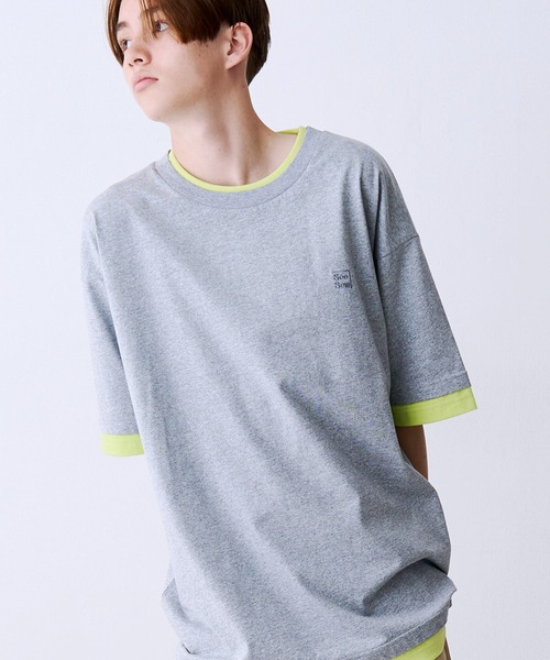 SeeSew(シーソー)の「【UNISEX】FAKE LAYERD LOGO TEE/フェイクレイヤードロゴTシャツ(Tシャツ/カットソー・メンズ・グレー/ブラック/ライトグレー/ネイビー・M/L)」の19枚目の写真