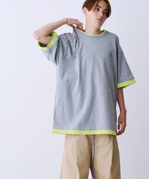 SeeSew(シーソー)の「【UNISEX】FAKE LAYERD LOGO TEE/フェイクレイヤードロゴTシャツ(Tシャツ/カットソー・メンズ・グレー/ブラック/ライトグレー/ネイビー・M/L)」の20枚目の写真
