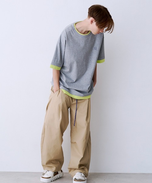 SeeSew(シーソー)の「【UNISEX】FAKE LAYERD LOGO TEE/フェイクレイヤードロゴTシャツ(Tシャツ/カットソー・メンズ・グレー/ブラック/ライトグレー/ネイビー・M/L)」の17枚目の写真