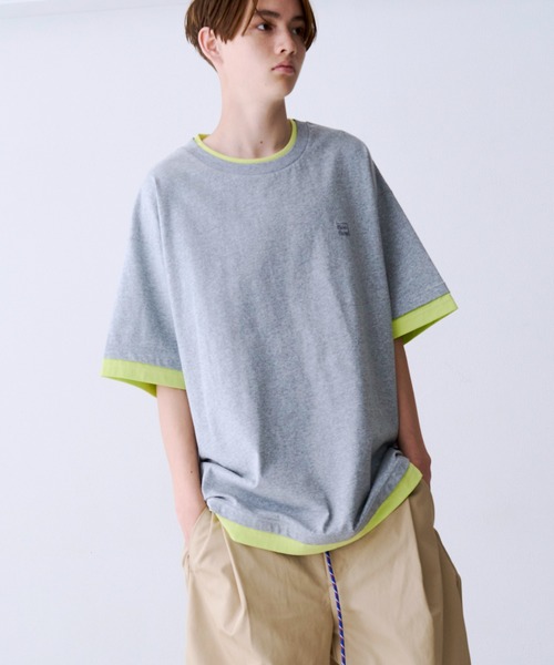 SeeSew(シーソー)の「【UNISEX】FAKE LAYERD LOGO TEE/フェイクレイヤードロゴTシャツ(Tシャツ/カットソー・メンズ・グレー/ブラック/ライトグレー/ネイビー・M/L)」の18枚目の写真