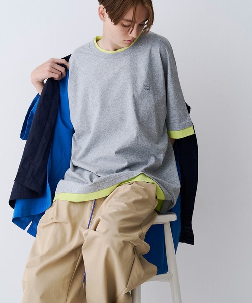 SeeSew(シーソー)の「【UNISEX】FAKE LAYERD LOGO TEE/フェイクレイヤードロゴTシャツ(Tシャツ/カットソー・メンズ・グレー/ブラック/ライトグレー/ネイビー・M/L)」の22枚目の写真