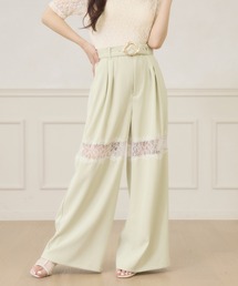 Ambre Neige（アンブルネージュ）の「lace switching wide pants / レースキリカエワイドパンツ（スラックス）」
