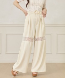 Ambre Neige（アンブルネージュ）の「lace switching wide pants / レースキリカエワイドパンツ（スラックス）」