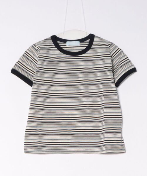 a.p.o.v.（エーピーオービー）の「a.p.o.v. クロップド丈Y2Kマルチボーダー柄リンガーTシャツ(レディース)（Tシャツ/カットソー・レディース・ネイビー/ブラウン/ワイン・ONESIZE）」の10枚目の写真