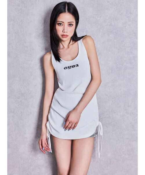 GYDA(ジェイダ)の「GYDA side drawstringチュニック(ワンピース・レディース・ブラック/オフホワイト・FREE)」の9枚目の写真