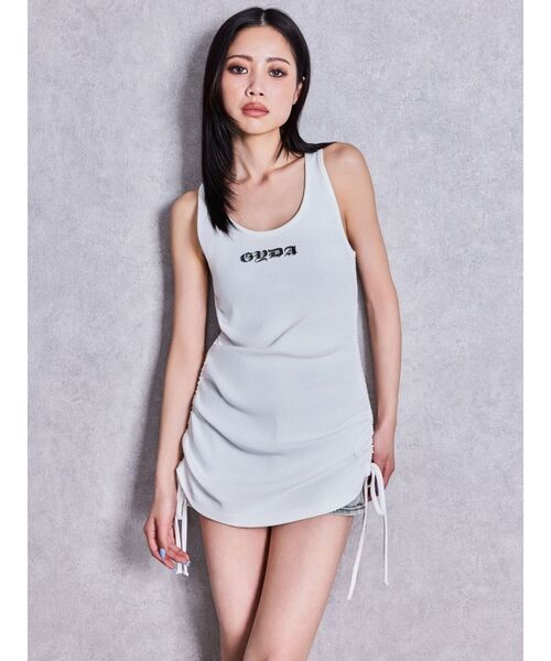 GYDA(ジェイダ)の「GYDA side drawstringチュニック(ワンピース・レディース・ブラック/オフホワイト・FREE)」の10枚目の写真