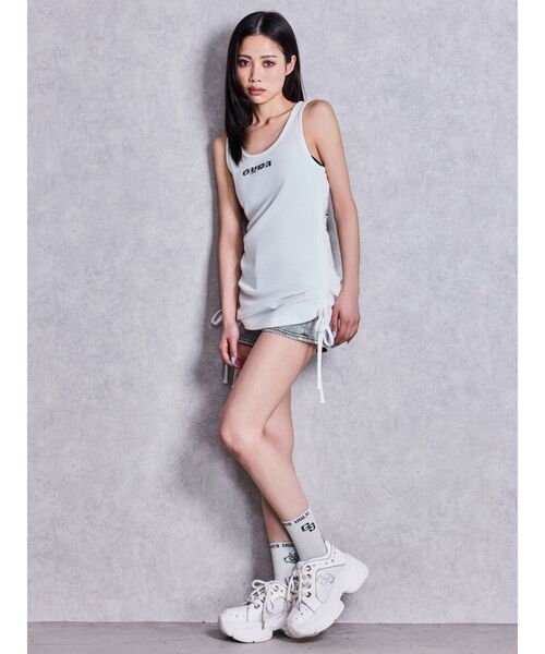 GYDA(ジェイダ)の「GYDA side drawstringチュニック(ワンピース・レディース・ブラック/オフホワイト・FREE)」の12枚目の写真