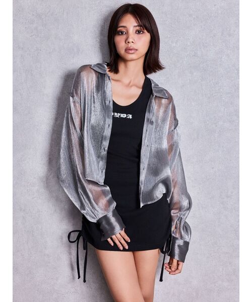 GYDA(ジェイダ)の「GYDA side drawstringチュニック(ワンピース・レディース・ブラック/オフホワイト・FREE)」の15枚目の写真