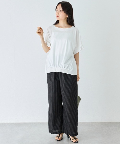 LAVEANGE(ラビアンジェ)の「ピンストライプワイドパンツ|イージーパンツ/ウエストゴム(その他パンツ・レディース・ネイビー・LL/M/5L/4L/3L)」の19枚目の写真
