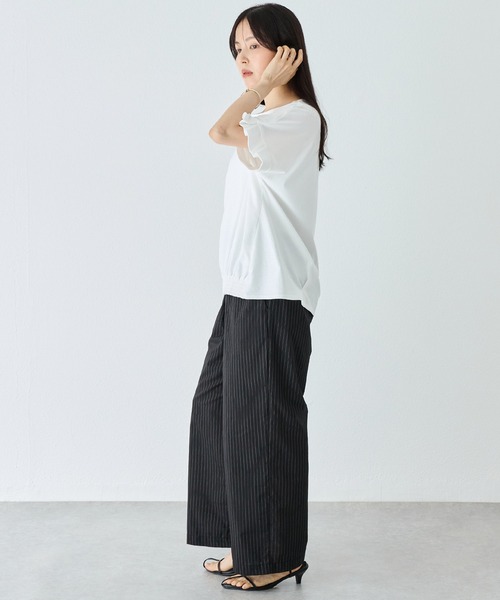 LAVEANGE(ラビアンジェ)の「ピンストライプワイドパンツ|イージーパンツ/ウエストゴム(その他パンツ・レディース・ネイビー・LL/M/5L/4L/3L)」の22枚目の写真