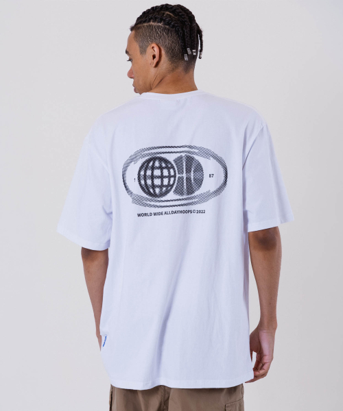 ALL DAY HOOPS(オールデイフープス)の「ADH ワールドワイド オーバーサイズ 半袖Tシャツ ホワイト(Tシャツ/カットソー・メンズ・その他・1/2/3/WOMENS)」の1枚目の写真