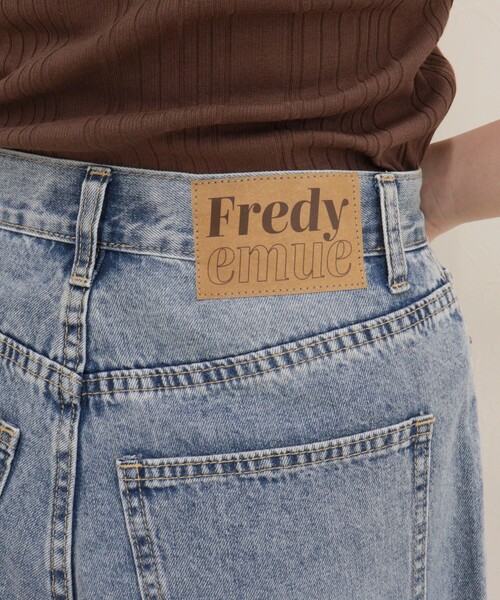 fredy emue(フレディエミュ)の「ライトオンス切替ワイドデニムパンツ(デニムパンツ・レディース・ネイビー/サックスブルー・38/36)」の17枚目の写真