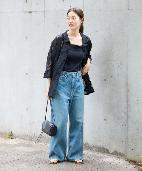 FRAMeWORK(フレームワーク)の「≪追加≫ESTHE OVERSIZED SHEER LACE シャツ(シャツ/ブラウス・レディース・ホワイト/ブラック・FREE)」の7枚目の写真