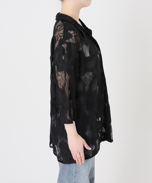 FRAMeWORK(フレームワーク)の「≪追加≫ESTHE OVERSIZED SHEER LACE シャツ(シャツ/ブラウス・レディース・ホワイト/ブラック・FREE)」の18枚目の写真