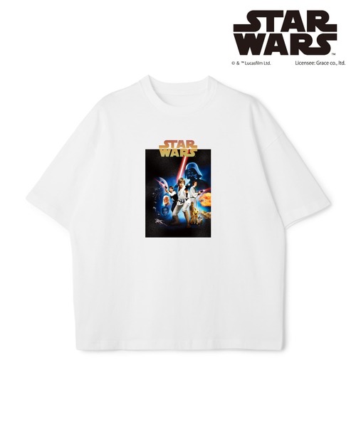 STAR WARS(スターウォーズ)の「【STAR WARS/スターウォーズ】カスレ加工ヴィンテージライクプリントTシャツ / Over Harf Sleeve T-shirt《UNISEX》(Tシャツ/カットソー・レディース・ブラック/ホワイト・L/XL/M)」の1枚目の写真