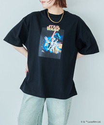 【STAR WARS/スターウォーズ】カスレ加工ヴィンテージライクプリントTシャツ / Over Harf Sleeve T-shirt《UNISEX》