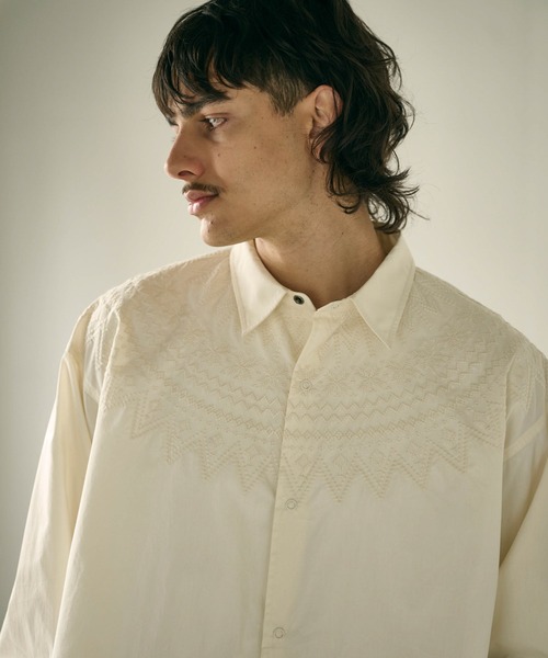 Kelen(ケレン)の「「KELEN MENS / ケレン メンズ」EDDIE(シャツ/ブラウス・メンズ・パープル/オフホワイト/ブラック/ブラウン・38/40/42)」の6枚目の写真