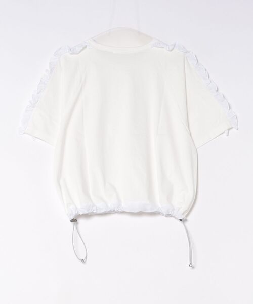 H.A.K(ハク)の「72/2プレミアム天竺+コットンナイロンペーパーローンフリルカットソー(Tシャツ/カットソー・レディース・ブラック/ホワイト・FREE)」の3枚目の写真