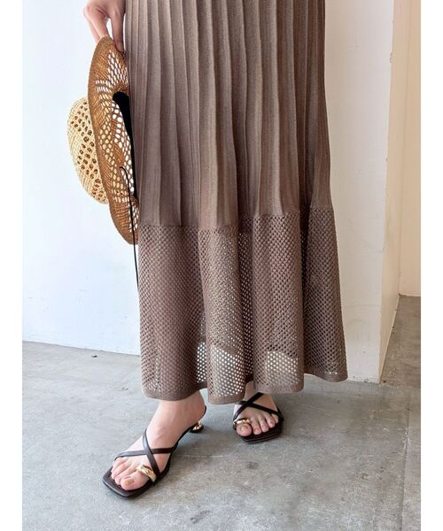 LAGUNAMOON（ラグナムーン）の「2WAYメッシュニットワンピース（ワンピース・レディース・アイボリー/ブラウン/レッド・MEDIUM/SMALL）」の13枚目の写真