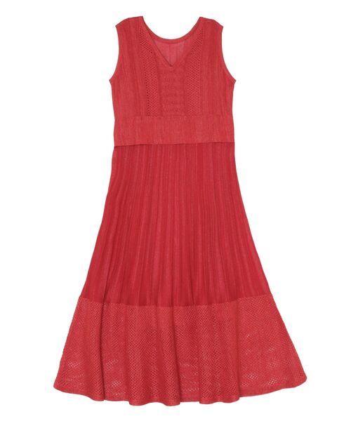 LAGUNAMOON(ラグナムーン)の「2WAYメッシュニットワンピース 【夏服】(ワンピース・レディース・アイボリー/ブラウン/レッド・MEDIUM/SMALL)」の22枚目の写真