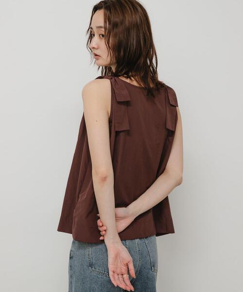 SENSE OF PLACE by URBAN RESEARCH(センスオブプレイスバイアーバンリサーチ)の「ショルダーリボンブラウス(シャツ/ブラウス・レディース・ブラウン/ベージュ・ONE)」の5枚目の写真