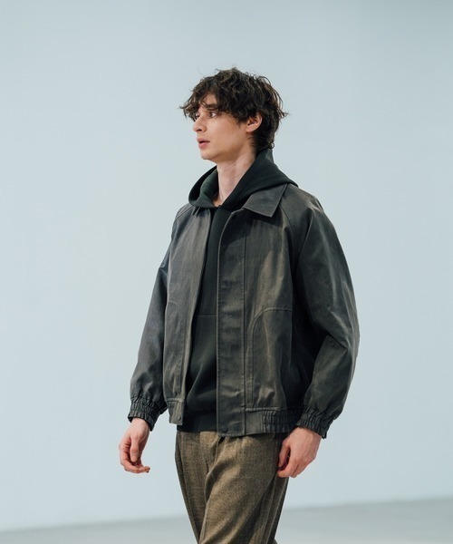 CITY TOKYO(シティトウキョウ)の「【CITY TOKYO/シティートーキョー】Joint knit フ-ディー(パーカー・メンズ・ダークグリーン/ブラック・1/2)」の18枚目の写真