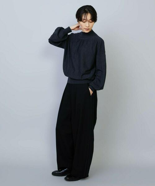 MOGA（モガ）の「ウールリネンツイルバレルワイドパンツ（その他パンツ・レディース・ブラック/グレー・3/1/2）」の7枚目の写真