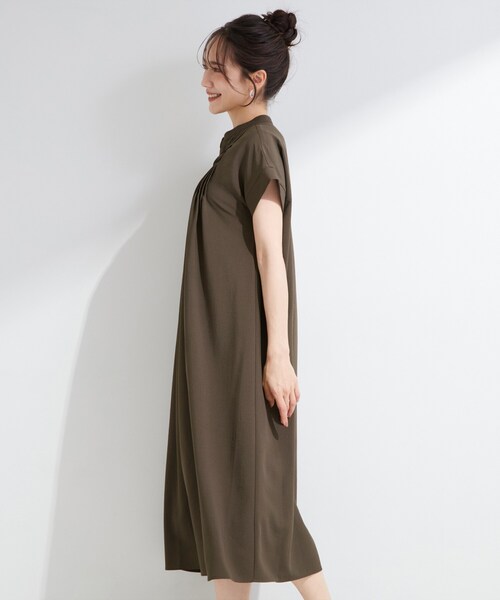 SHOO・LA・RUE(シューラルー)の「【S-LL/洗濯機可】ピンタックデザインがサマ見え Aラインワンピース(ワンピース・レディース・ブラック/ブラウン系その他・04/03/02/01)」の8枚目の写真