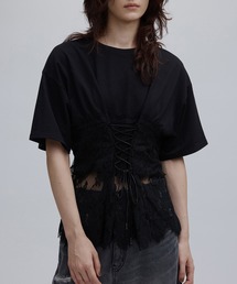 Ameri | CORSET LIKE LACE DOCKING TEE(Tシャツ/カットソー)